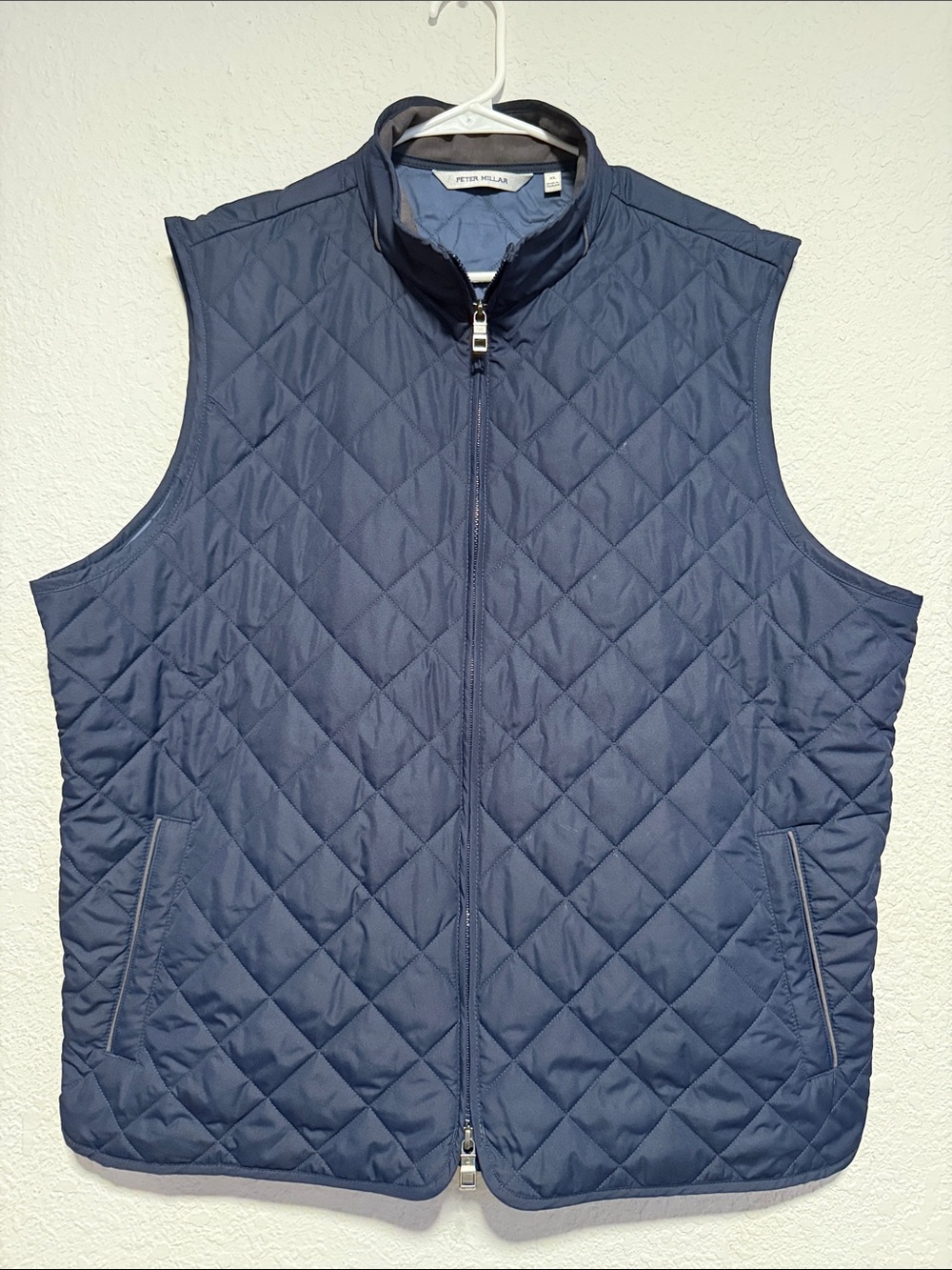 Peter Millar Quilted Navy Diamond-Pattern Vest